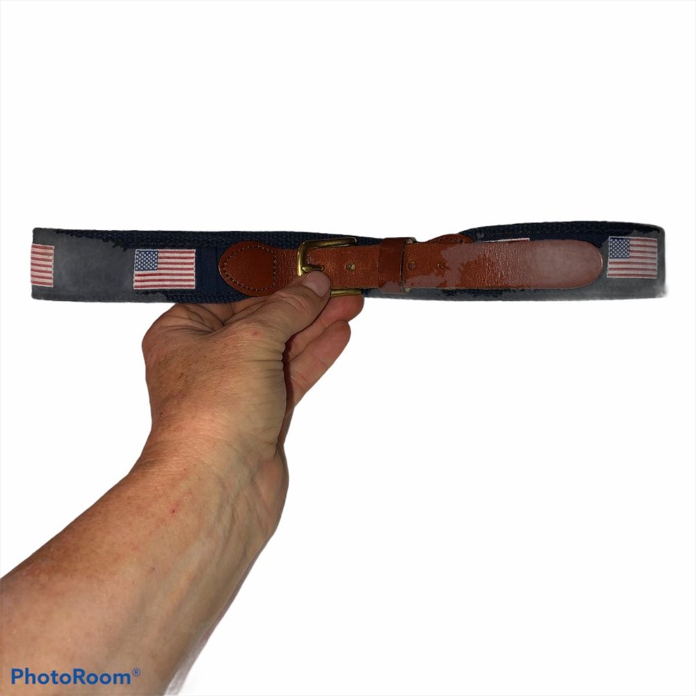 Leather Man Red white Blue American Flag 4th of July belt 26